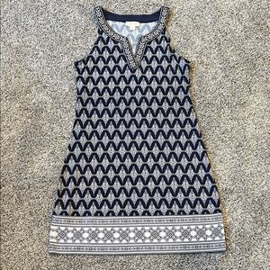 Magnolia Grace Navy and White Zigzag Dress